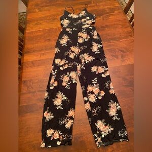 American Eagle Outfitters Black Floral Jumpsuit